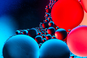 Scientific image of cell membrane. Macro up of liquid substances. Abstract molecule atom...