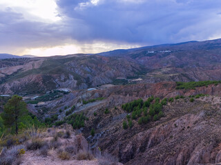 mountainous landscape with badlands in southern Spain
