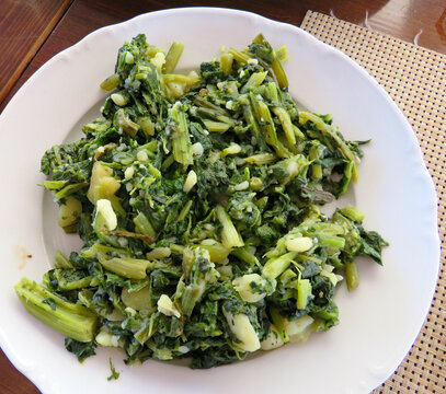 "Blitva" is a traditional Croatian side dish of cooked chard and potato, with olive oil and garlic