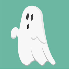 A cute ghost that flies above the ground for Halloween