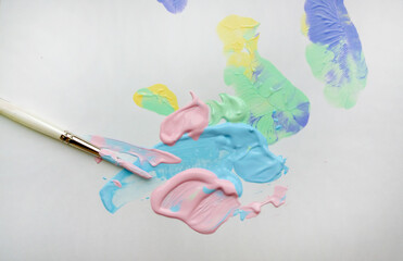 acrylic and oil pallet of bright colors