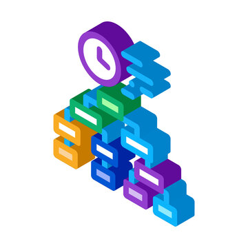 time algorithm icon vector. isometric time algorithm sign. color isolated symbol illustration