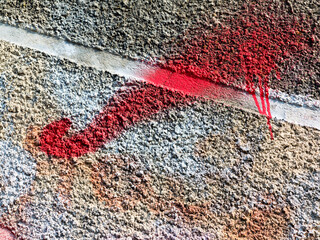 red paint on concrete