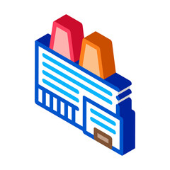 thermal station with plants icon vector. isometric thermal station with plants sign. color isolated symbol illustration