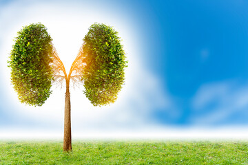 Illustration of lung tree (Environment and Medicine)