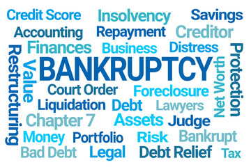 Bankruptcy Word Cloud on White Background