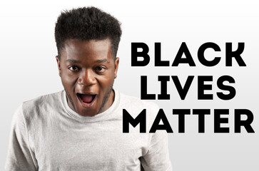 Black lives matter. Anti-racism concept with black man portrait
