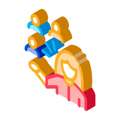 presentation of people by woman icon vector. isometric presentation of people by woman sign. color isolated symbol illustration