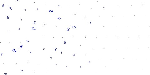 Light BLUE vector template with businesswoman signs.