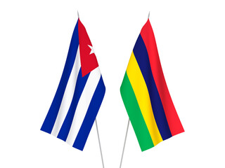 Cuba and Republic of Mauritius flags
