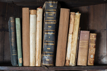 library with old law books bookshelf vintage retro paper