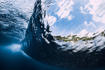 Ocean wave underwater. Underwater ocean textures