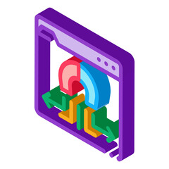 folder magnetic pull icon vector. isometric folder magnetic pull sign. color isolated symbol illustration