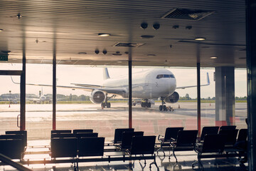 airport terminal at the morning