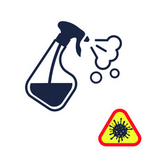 
Vector graphics of disinfection, spray, against bacteria viruses