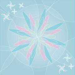 Glowing Flower on Blue background