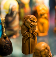 Sculptured wood Buddha. Wooden Buddha is the religion craft of Burma and the North of Thailand.
