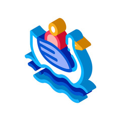 duck watching in park icon vector. isometric duck watching in park sign. color isolated symbol illustration