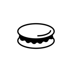 Macarons vector icon in black solid flat design icon isolated on white background