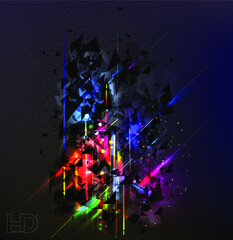 abstract colorful background with high energy beams