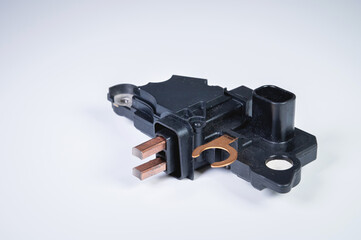 Automotive relay generator in black case with graphite brushes contact deposition. New spare parts...