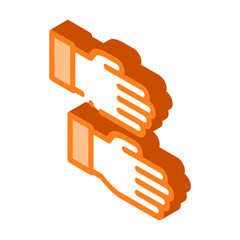 work gloves icon vector. isometric work gloves sign. color isolated symbol illustration