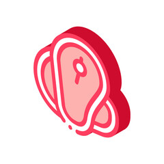 salmon fillet icon vector. isometric salmon fillet sign. color isolated symbol illustration