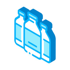 liquid bottles icon vector. isometric liquid bottles sign. color isolated symbol illustration