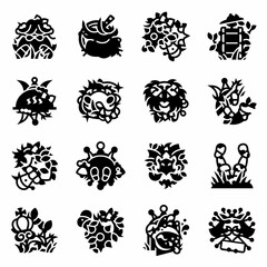 Vector Alice through the Looking Glass icon set