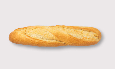 Baguette on a white background