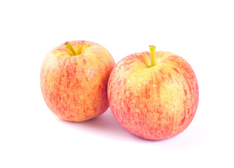 Fototapeta na wymiar Apple royal gala fruits. Apple royal gala fruits isolated on white background. Red apple fruits.