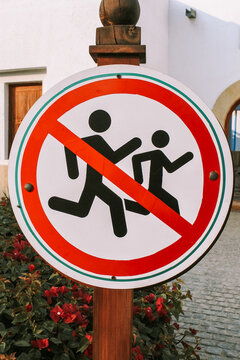 No Chasing Kids (or No Running) Street Sign