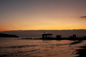 Fototapeta na wymiar Beach Boat Station at Dawn
