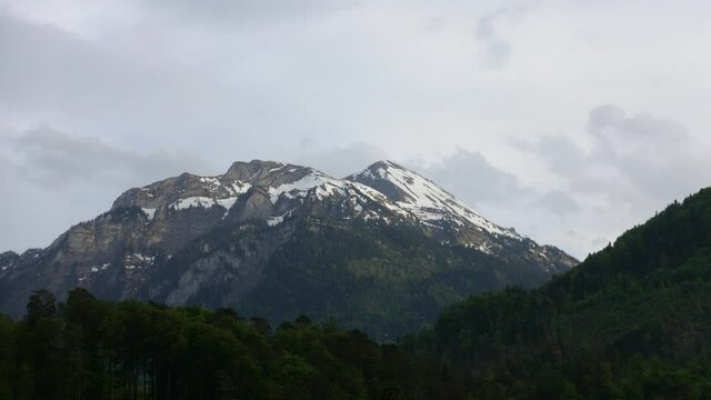 Timelapse, mountain landscape with clouds
