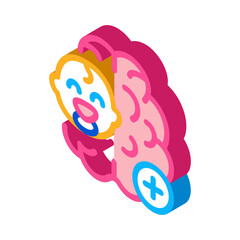 baby brain icon vector. isometric baby brain sign. color isolated symbol illustration