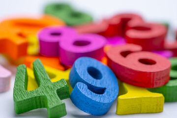 Math Number colorful on white background.