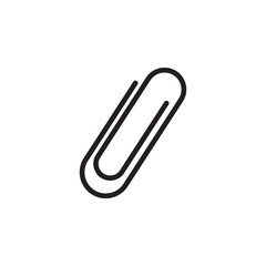 paperclip icon in flat style, Office paper clip isolated on white background. vector illustration