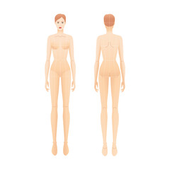 Fashion template of standing women. 