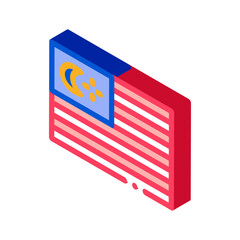 flag of malaysia icon vector. isometric flag of malaysia sign. color isolated symbol illustration