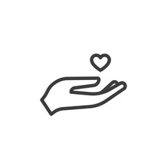 Heart in hand icon. Symbol icon for health care, love, family, nonprofit organizations