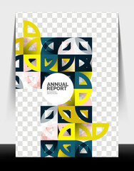 Business flyer annual report, circle and triangle shapes modern design
