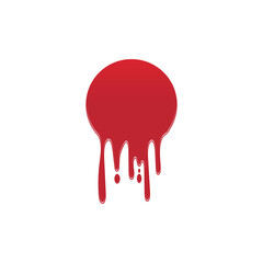 Dripping paint icon logo. Current liquid. Paint flows. Melted circle logo. Current paint  stains. Current inks.