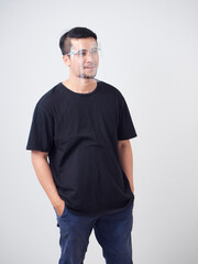 Fototapeta premium Young man in face shield.