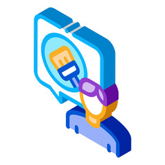 thought of cleaning carpet icon vector. isometric thought of cleaning carpet sign. color isolated symbol illustration