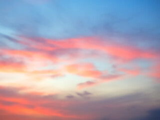 Naklejka na ściany i meble Abstract blurred photo of evening sky, Used as background or wallpaper with copy space.