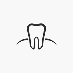 Tooth line icon vector. Medical Tooth symbol illustration