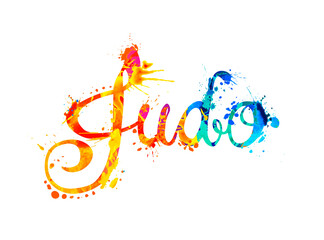 Judo. Word of calligraphic letters