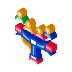 riding bike in public icon vector. isometric riding bike in public sign. color isolated symbol illustration