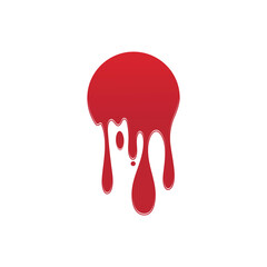 Dripping paint icon logo. Current liquid. Paint flows. Melted circle logo. Current paint  stains. Current inks.