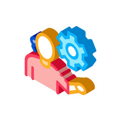 help desk phone settings icon vector. isometric help desk phone settings sign. color isolated symbol illustration